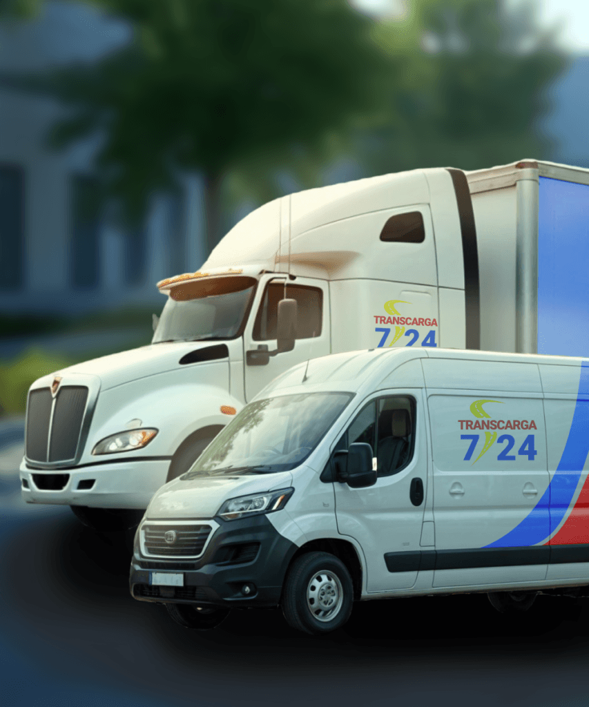 Una tractomula y una van tipo carry